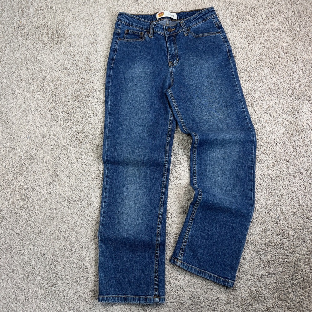 Route 66 Classic Straight Leg Jeans Womens 8S Medium Wash Blue Stretch Denim